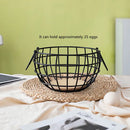 Ceramic Egg Storage Basket, Living Room, Fruit, Garlic, Hollow Metal Hen Shaped, Kitchen Organizer