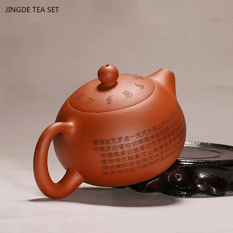 Théière zisha yixing sculptée main motif cœur louche - vue 7 sur 7