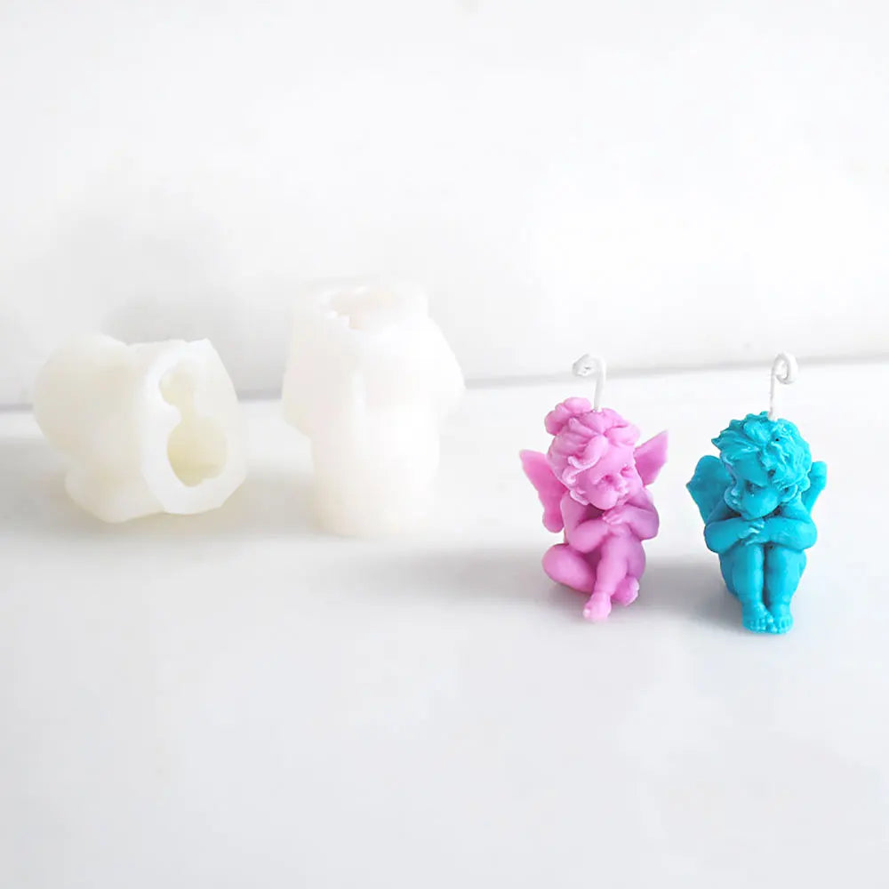 moule en silicone pour bougies parfumées d'ange et décorations en résine - vue 6 sur 11