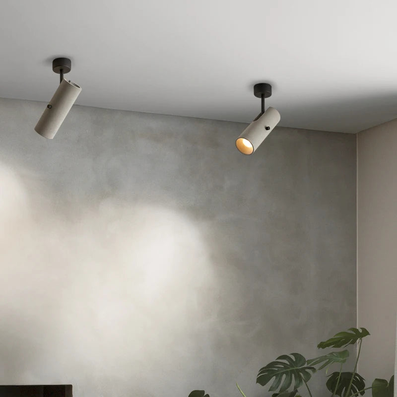 applique murale rétro en ciment rotatif avec lampes led pivotantes - vue 6 sur 8
