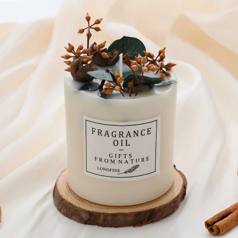 bougies parfumées romantiques en cire de soja avec fleurs séchées - vue 8 sur 10