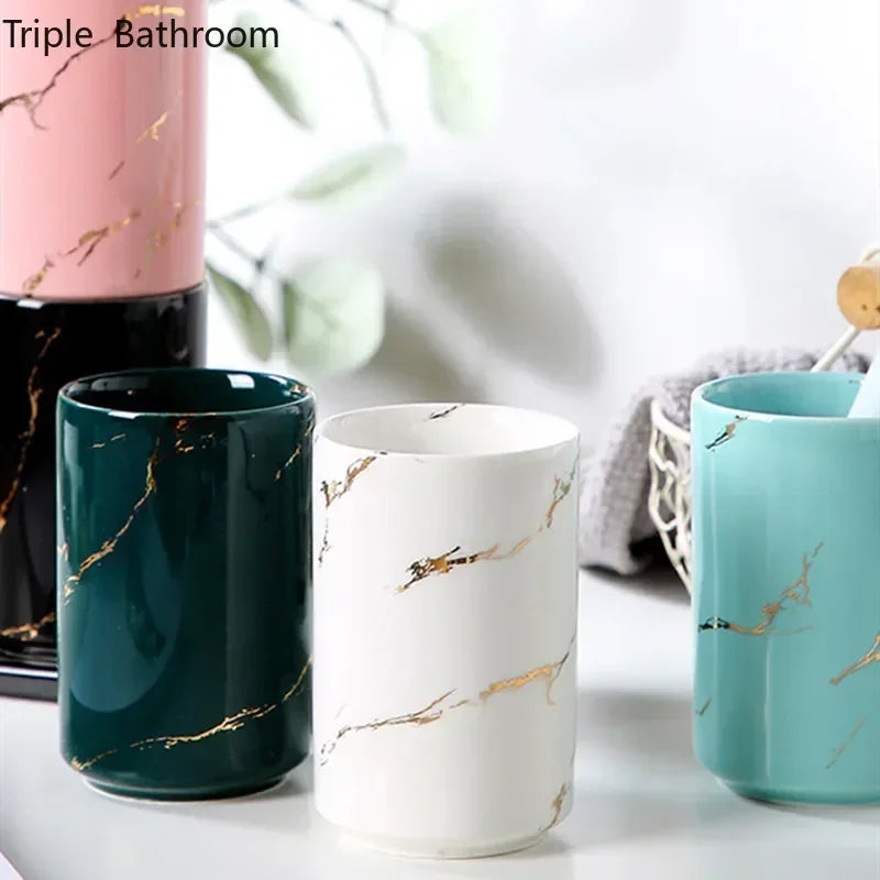 tasse en céramique pour couple porte-brosse à dents et rangement - vue 2 sur 22