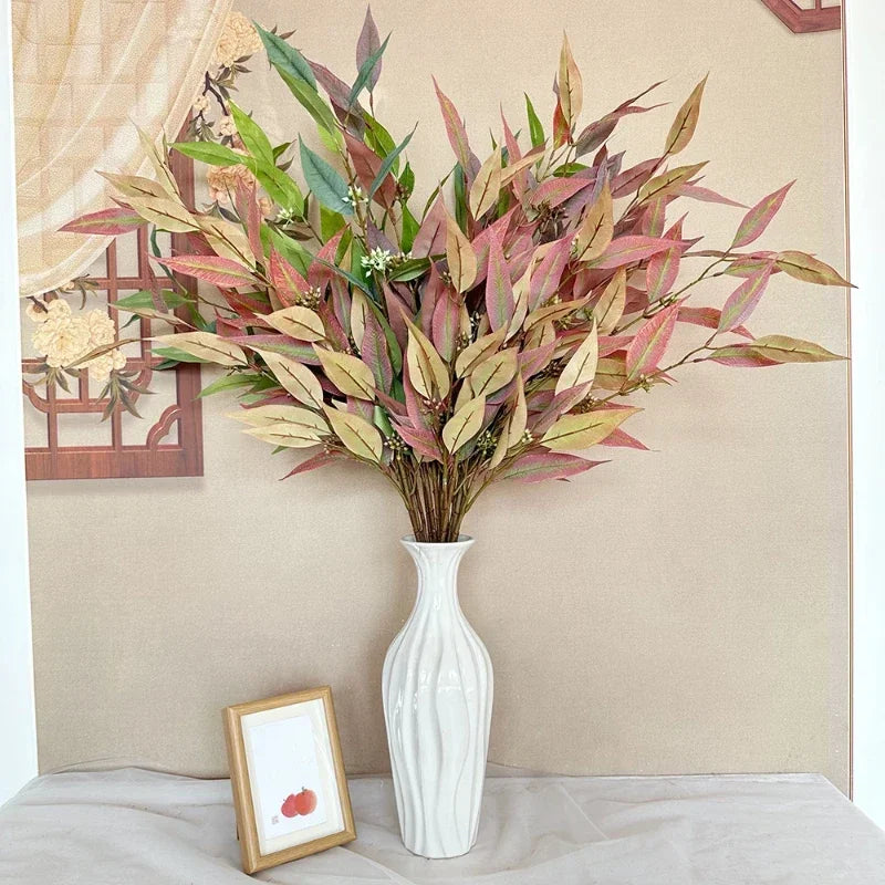 feuille d eucalyptus artificielle en soie pour décoration intérieure - vue 4 sur 9