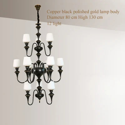 lustre à led en cuivre noir pour décoration d'hôtel élégant - vue 11 sur 22