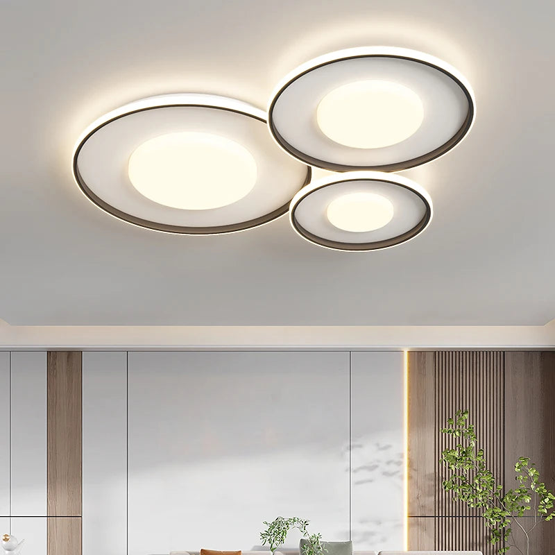 lustre nordique qiyimei éclairage intérieur lumière ronde lampara - vue 4 sur 12