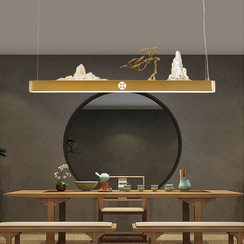suspension chinoise en bois pour ambiance zen et économique - vue 6 sur 16