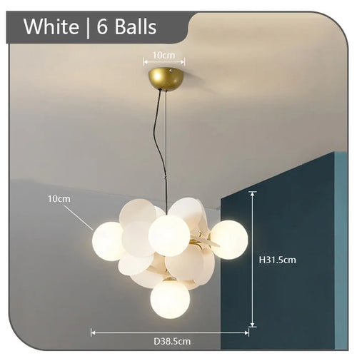Children's chandelier with multicoloured flowers decorative pendant light - vue 18 sur 18