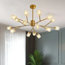lustre led en cristal design nordique suspendu moderne