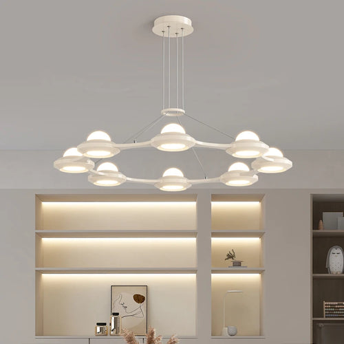 lustre moderne minimaliste trois têtes style crème italienne