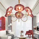 lustre moderne en verre design fleur de lotus lumineux