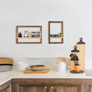 Set of 2 wooden floating wall shelves for storage and decoration