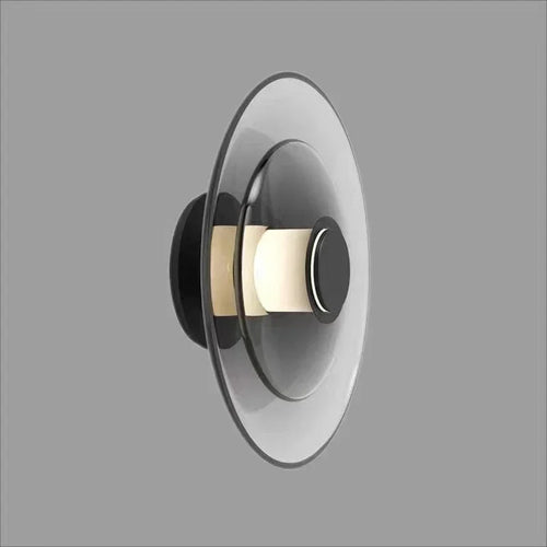 Minimalist modern glass and gold wall light - vue 2 sur 7