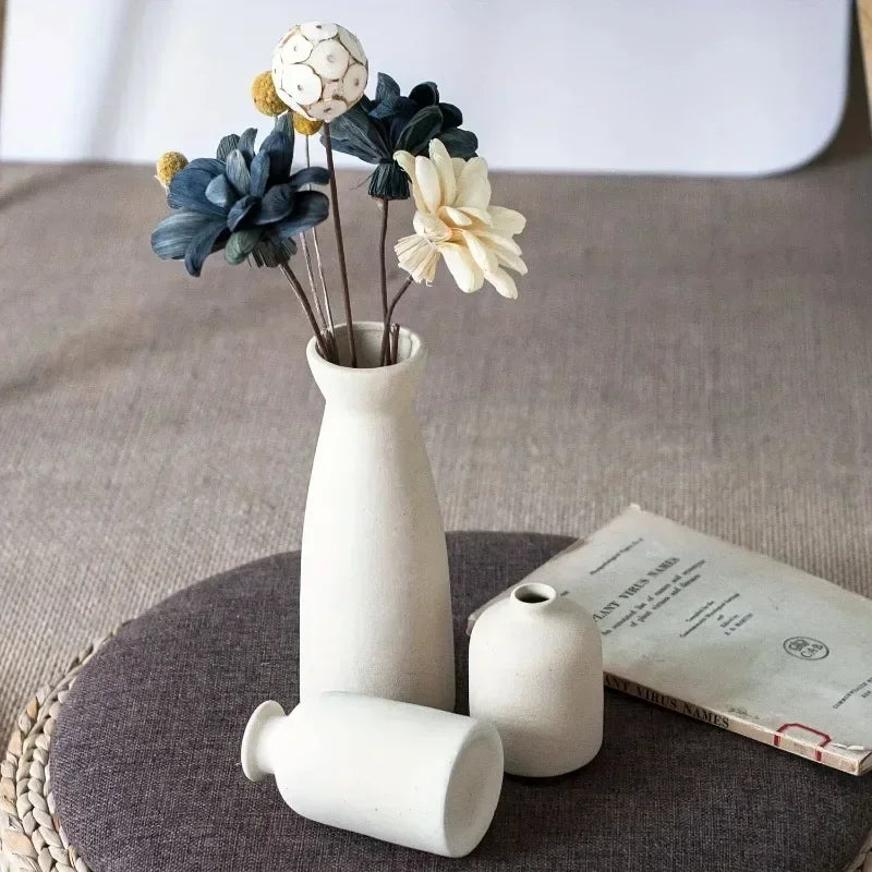 Ceramic Vase Set Of 3, Flower Vases For Rustic Home Decor, Modern Farmhouse Decor, Living Room Decor,Shelf Decor,Table Decor - vue 6 sur 8
