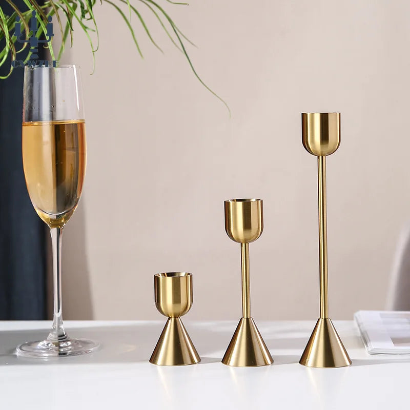 bougeoirs en métal pour mariage décoration romantique et fêtes - vue 3 sur 7