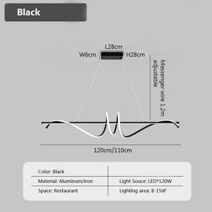 suspension moderne en led pour décoration intérieure élégante