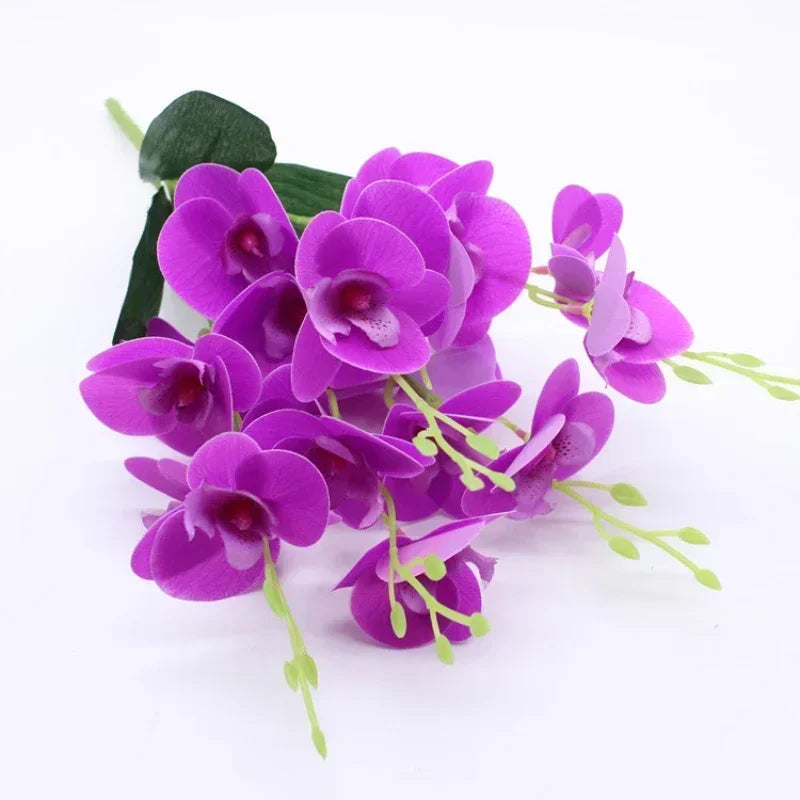 fleurs artificielles 3d décoration orchidée papillon phalaenopsis faux fleurs - vue 7 sur 17