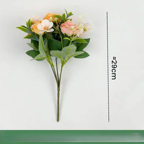 bouquet de roses artificielles en soie pour décoration intérieure