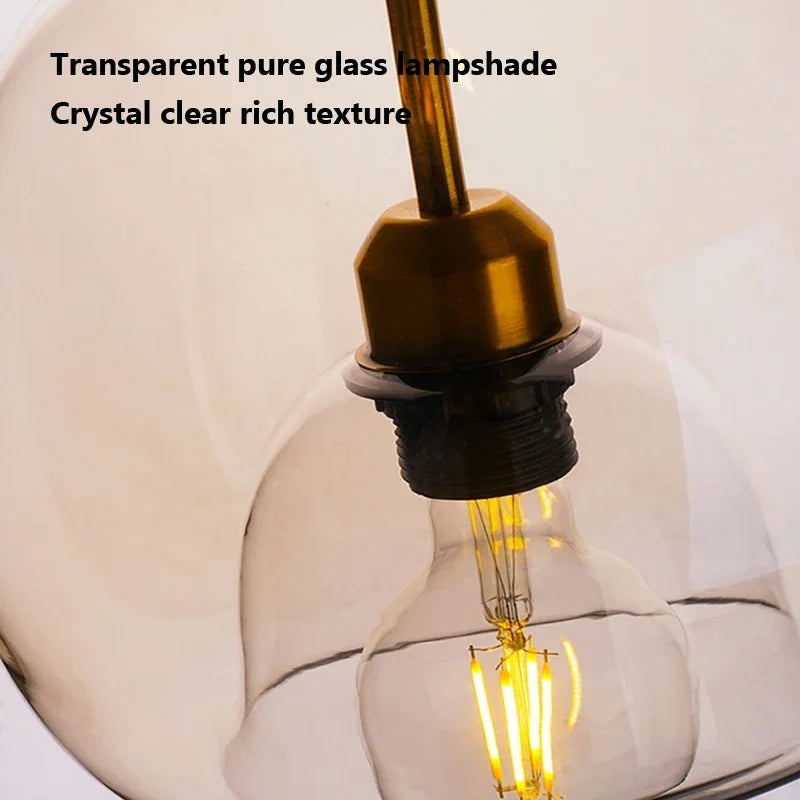 Suspension design boule nordique en verre fumé - vue 4 sur 8