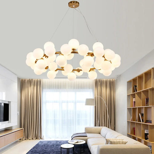 Creative nordic frosted glass pendant light, minimalist design - vue 3 sur 9