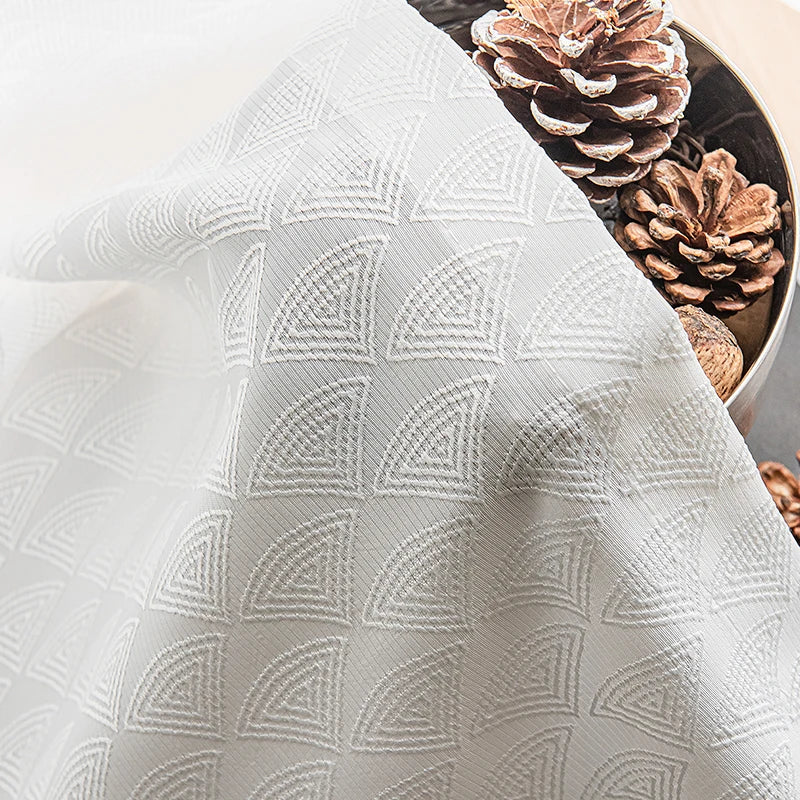 Voilage rideau fil géométrique moderne pour salon chambre