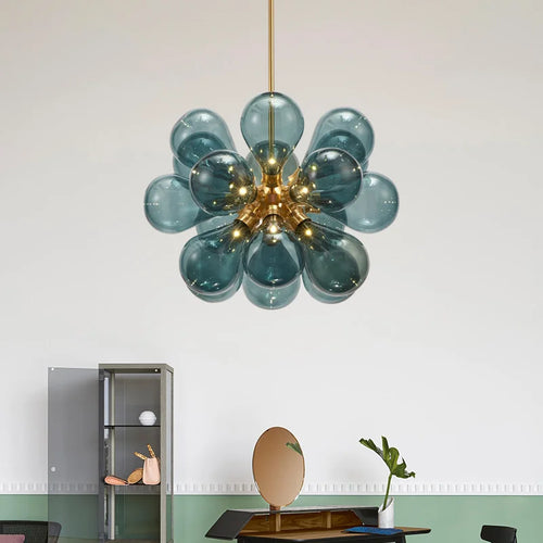 Modern nordic coloured glass LED decorative pendant light - vue 4 sur 9