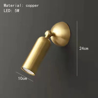 applique murale led en laiton gradation température rotative moderne