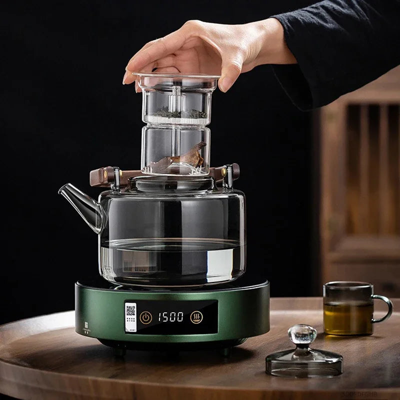 Théière verre 1300ml avec filtre épais cuisson vapeur - vue 6 sur 7