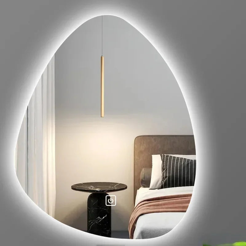 miroir vertical irrégulier avec lumière led et haut-parleur bluetooth - vue 4 sur 15