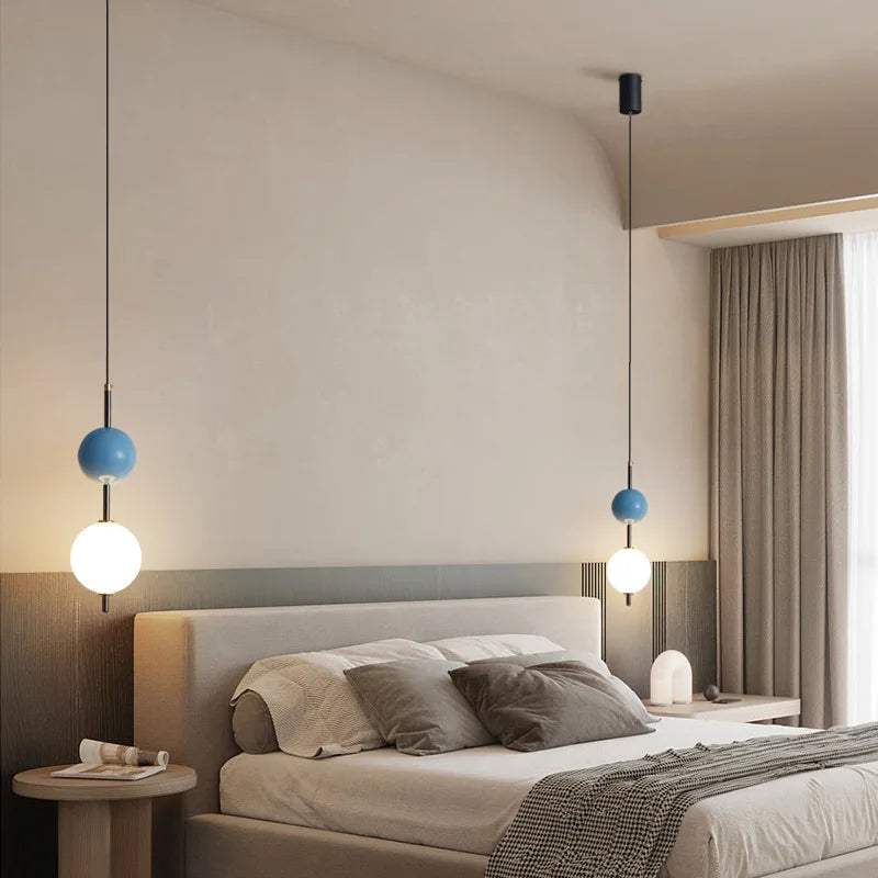 Glass Ball LED Pendant Light Ceiling Suspension Hanging for Living Dining Room Bedroom - vue 3 sur 12