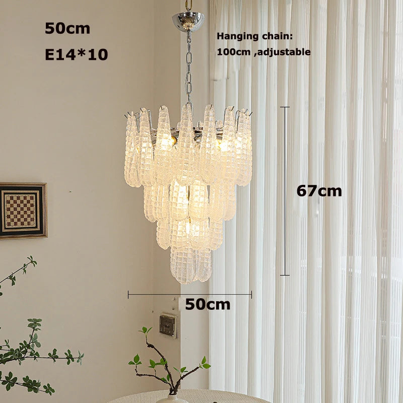 Coloured glass pendant with decorative leaf for chic interiors - vue 12 sur 12