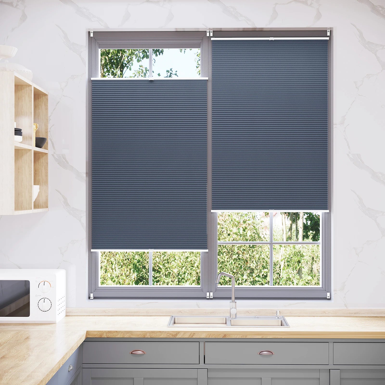 Store plissé alvéolaire occultant thermique pour fenêtre maison - vue 4 sur 6