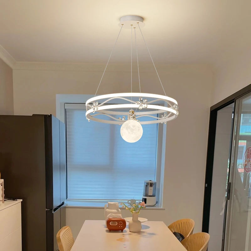 lustre style nordique moderne simple décoration crème millet - vue 5 sur 11