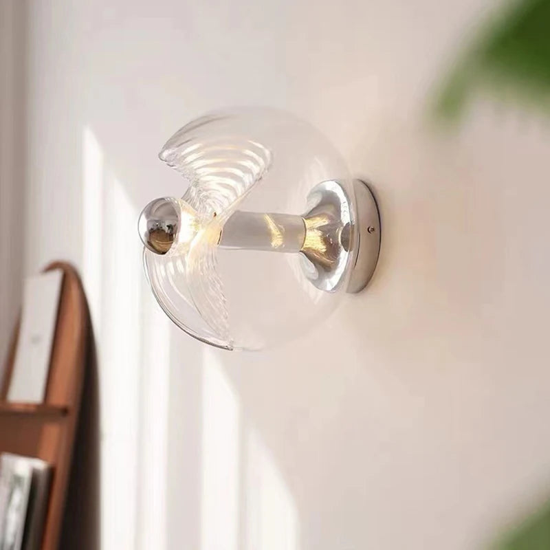 applique murale glall en métal chromé avec ampoule