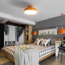 Vintage LED wooden ceiling light nordic orange PVC round fixture