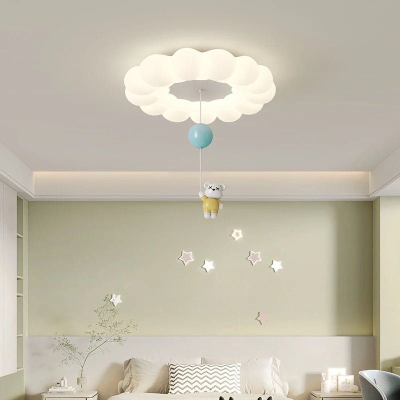 plafonnier ours lapin nuage pour éclairage intérieur enfant - vue 5 sur 9