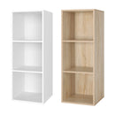 Getone Small Bookcase, White Bookshelf, 3 Cubes Storage Unit, Living Room Bookcase Wooden 30x30x80cm