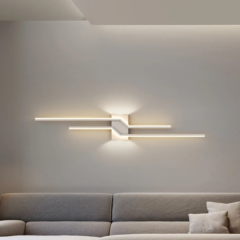 Modern minimalist designer strip wall light loft decor - vue 3 sur 22