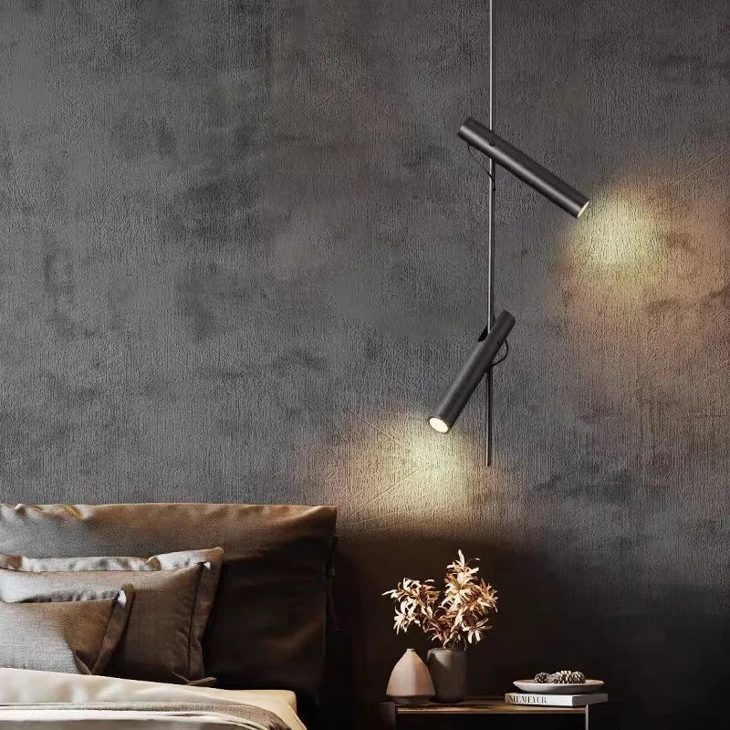 lampe suspendue led moderne rotative avec 1/2/3 têtes pour intérieur