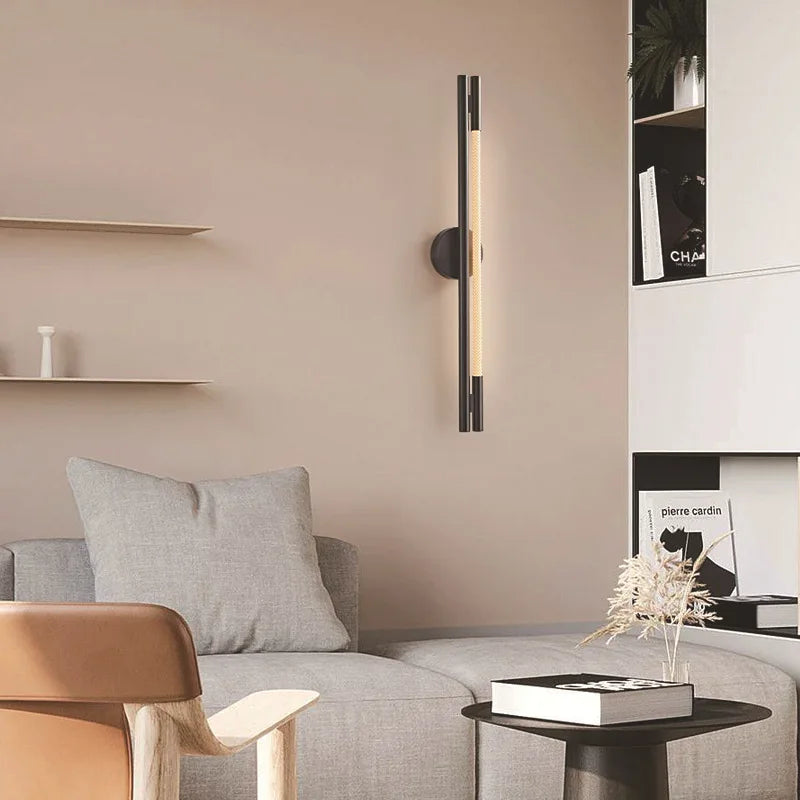 applique murale led minimaliste en fibre tissée en silicone souple - vue 11 sur 18