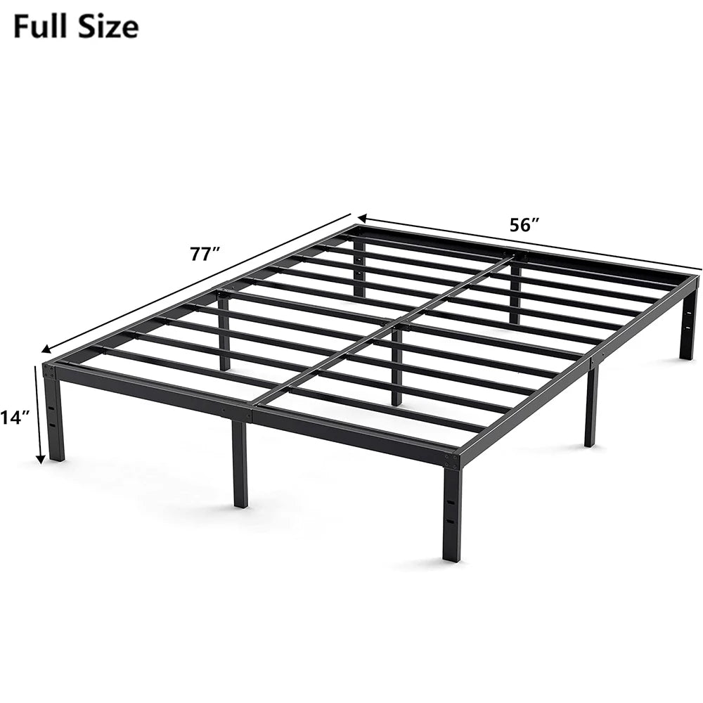 Metal Bed Frame – Heavy Duty Mattress Foundation with Anti-slip Steel Slat Support, Durable Platform Base with Underbed Storage - vue 11 sur 12