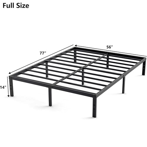 Metal Bed Frame – Heavy Duty Mattress Foundation with Anti-slip Steel Slat Support, Durable Platform Base with Underbed Storage - vue 12 sur 12