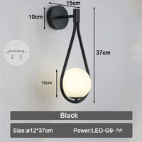 applique murale led boule de verre givré pour intérieur