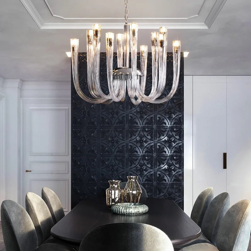 lustre de style européen moderne en verre de luxe - vue 4 sur 10