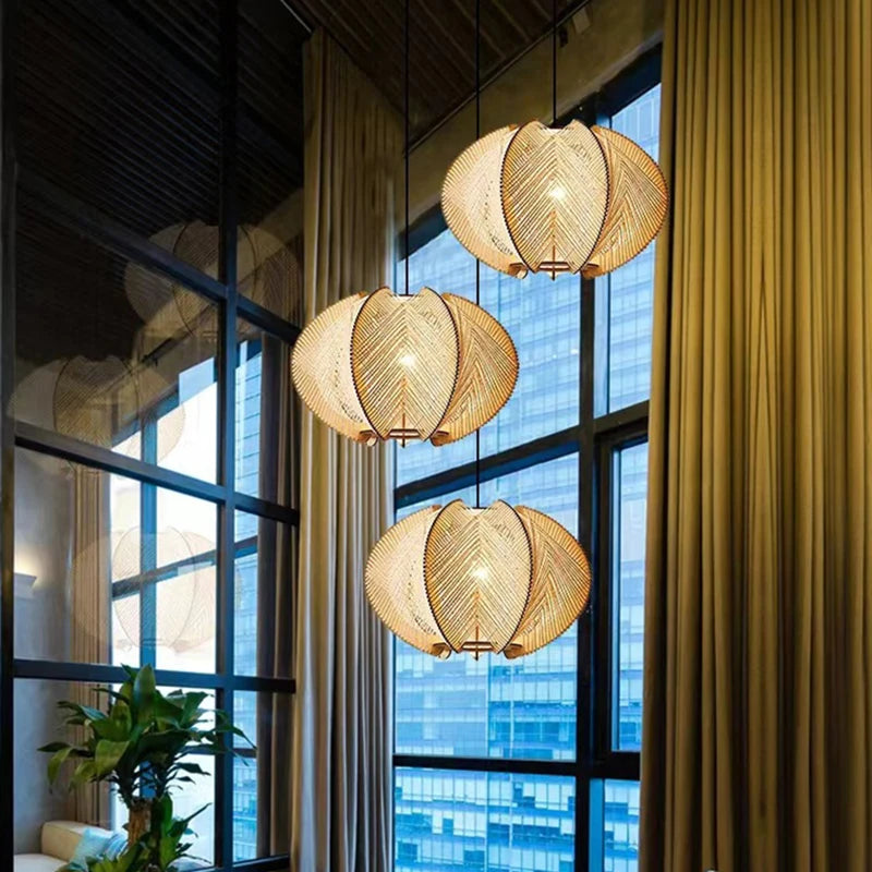 suspension en tissu bois pour magasin et hôtel