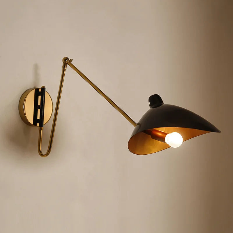 Applique murale design minimaliste moderne salon chambre bras rotatif lampe de chevet créative lumière LED lampes de lecture d'étude réglables - vue 6 sur 10