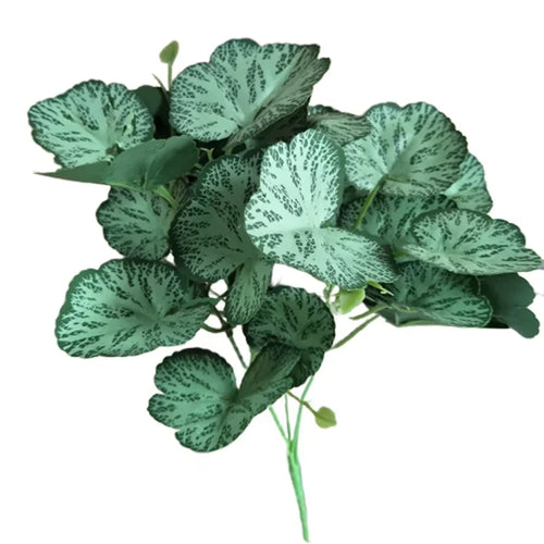 Artificial Grass Green Begonia Plants For Home Decoration,Plantas Artificiales Para Decoracion Fake Plastic Plants for Bonsai - vue 8 sur 13