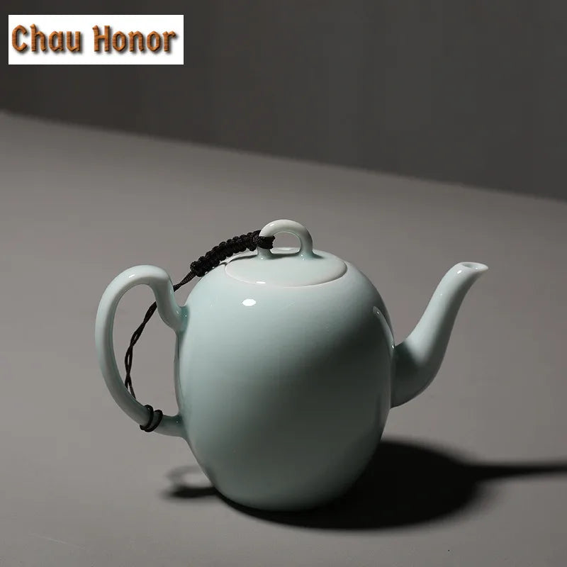 Theiere porcelaine artisanale style kung fu avec accessoires - vue 4 sur 7
