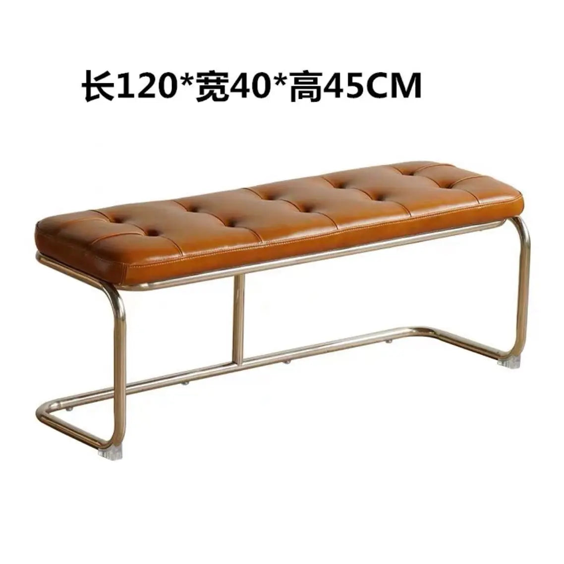 Nordic Stainless Steel Bench Cloakroom Vintage Bed End Stool Iron Wrought Door Shoe Change, Dining Room Benches - vue 12 sur 12