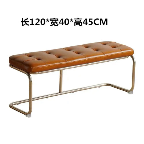 Nordic Stainless Steel Bench Cloakroom Vintage Bed End Stool Iron Wrought Door Shoe Change, Dining Room Benches - vue 13 sur 12