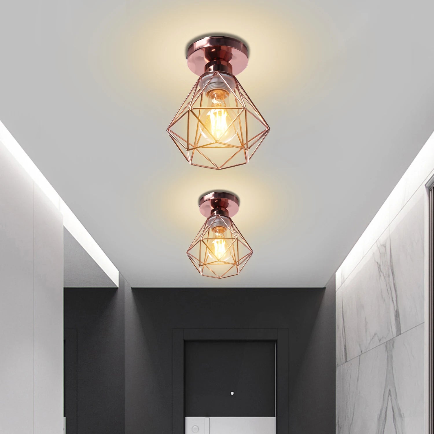 plafonnier vintage moderne en fer noir abajur lampara - vue 11 sur 10